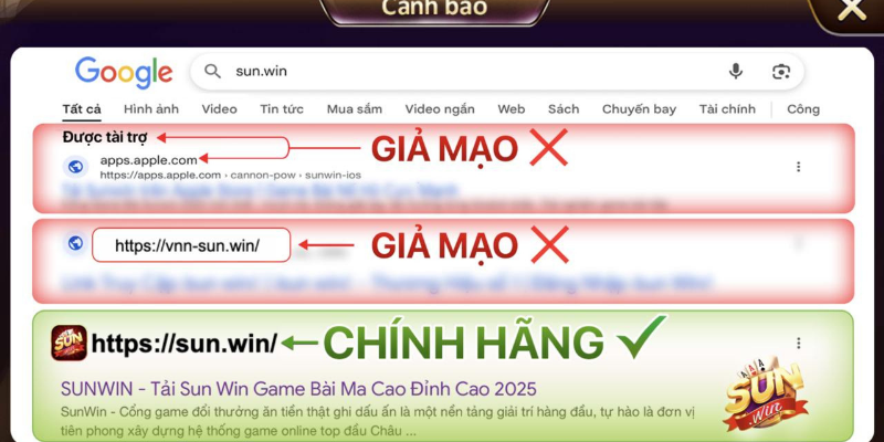 CẢNH BÁO: SUNWIN GIẢ MẠO – LỪA ĐẢO NGƯỜI CHƠI 2 Canh Bao Gia Mao Sunwin